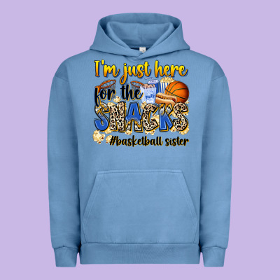 Im Just Here For The Snacks Basketball Sister Urban Hoodie Designed By Zillion Design Studio