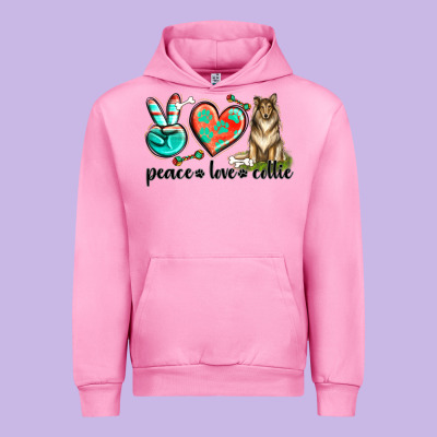 Urban Hoodie peace love collie