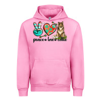 Fuchsia Pink peace love collie Urban Hoodie - texasbilliewilder