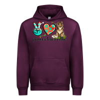 Mauve Wine peace love collie Urban Hoodie - texasbilliewilder