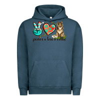 Pigment Midnight Navy peace love collie Urban Hoodie - texasbilliewilder