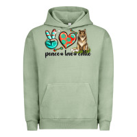 Pigment Oil Green peace love collie Urban Hoodie - texasbilliewilder