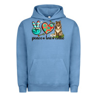 Pigment Pebble Blue peace love collie Urban Hoodie - texasbilliewilder