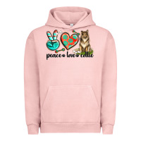 Pigment Salmon peace love collie Urban Hoodie - texasbilliewilder