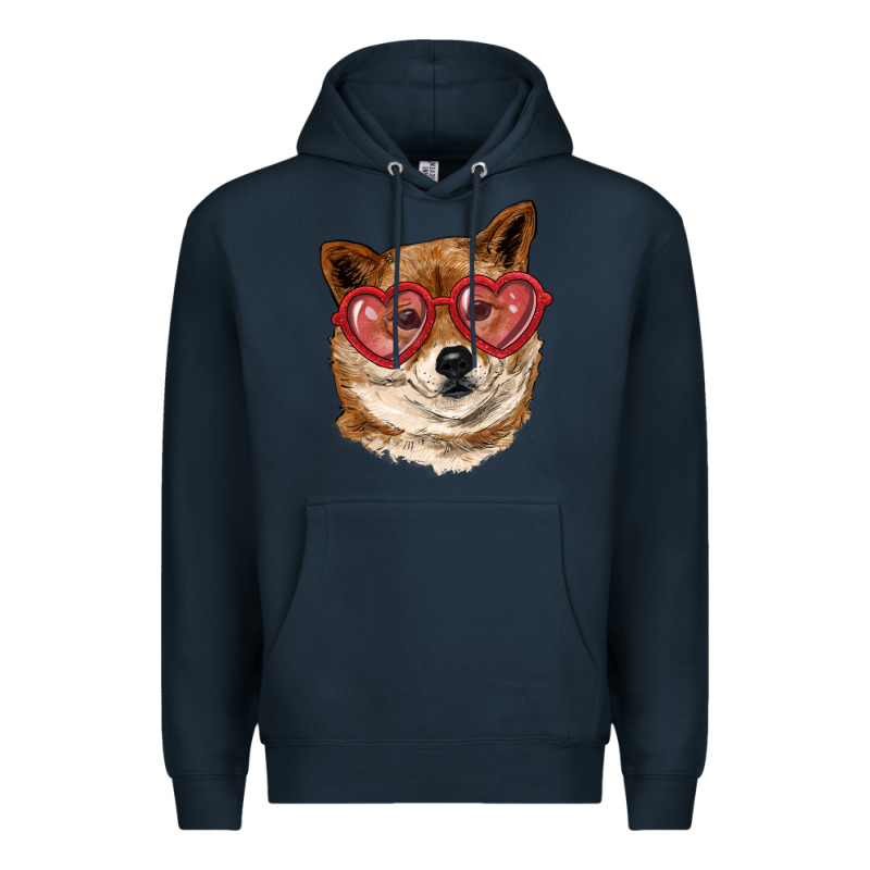 Shiba Inu With Love Glasses Premium Hoodie by RanaPortraitStore | Teevron