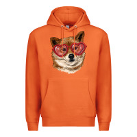Carrot shiba inu with love glasses Premium Hoodie - RanaPortraitStore