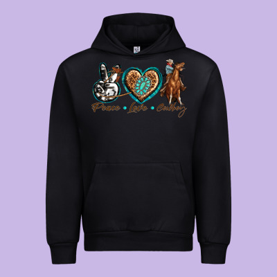 Urban Hoodie peace love cowboy