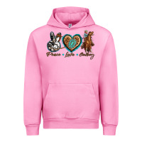 Fuchsia Pink peace love cowboy Urban Hoodie - texasbilliewilder