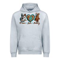 Heather Grey peace love cowboy Urban Hoodie - texasbilliewilder