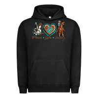 Pigment Black peace love cowboy Urban Hoodie - texasbilliewilder