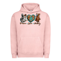 Pigment Salmon peace love cowboy Urban Hoodie - texasbilliewilder
