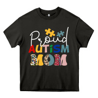 Asphalt Proud Autism Mom Leopard Pattern Design Autism Awa Heavy Core Tee - CowhideDigitalArt