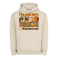 Pigment French Oak im just here for the snacks basketball sister Urban Hoodie - Zillion Design Studio