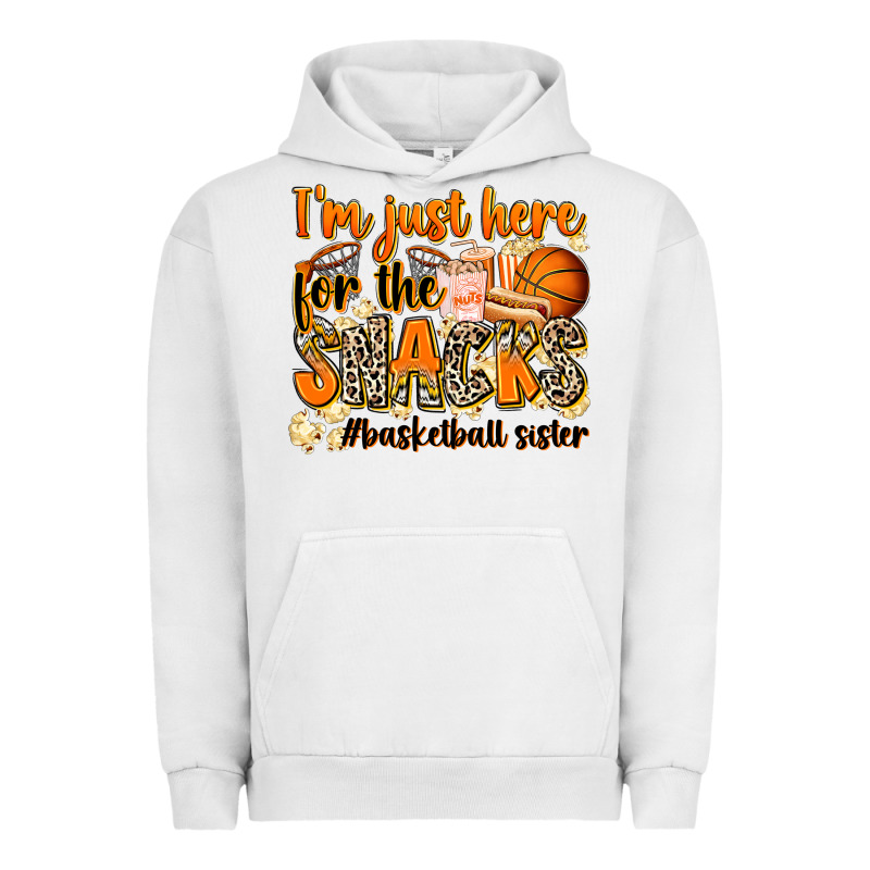Im Just Here For The Snacks Basketball Sister Urban Hoodie by Zillion Design Studio | Teevron