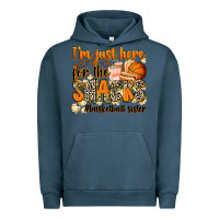 Pigment Midnight Navy im just here for the snacks basketball sister Urban Hoodie - Zillion Design Studio