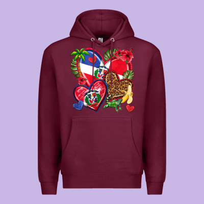 Dominican Republic  Hearts Premium Hoodie Designed By Texasbilliewilder