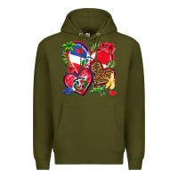 Army Green dominican republic  hearts Premium Hoodie - texasbilliewilder