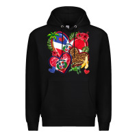 Black dominican republic  hearts Premium Hoodie - texasbilliewilder