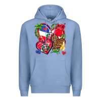 Colony Blue dominican republic  hearts Premium Hoodie - texasbilliewilder