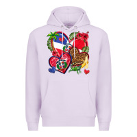 Lilac dominican republic  hearts Premium Hoodie - texasbilliewilder