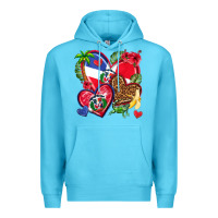 Ocean Blue dominican republic  hearts Premium Hoodie - texasbilliewilder