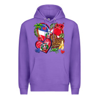 Purple dominican republic  hearts Premium Hoodie - texasbilliewilder
