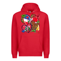 Red dominican republic  hearts Premium Hoodie - texasbilliewilder