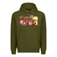 Army Green boss lady coffee cups with money Premium Hoodie - texasbilliewilder