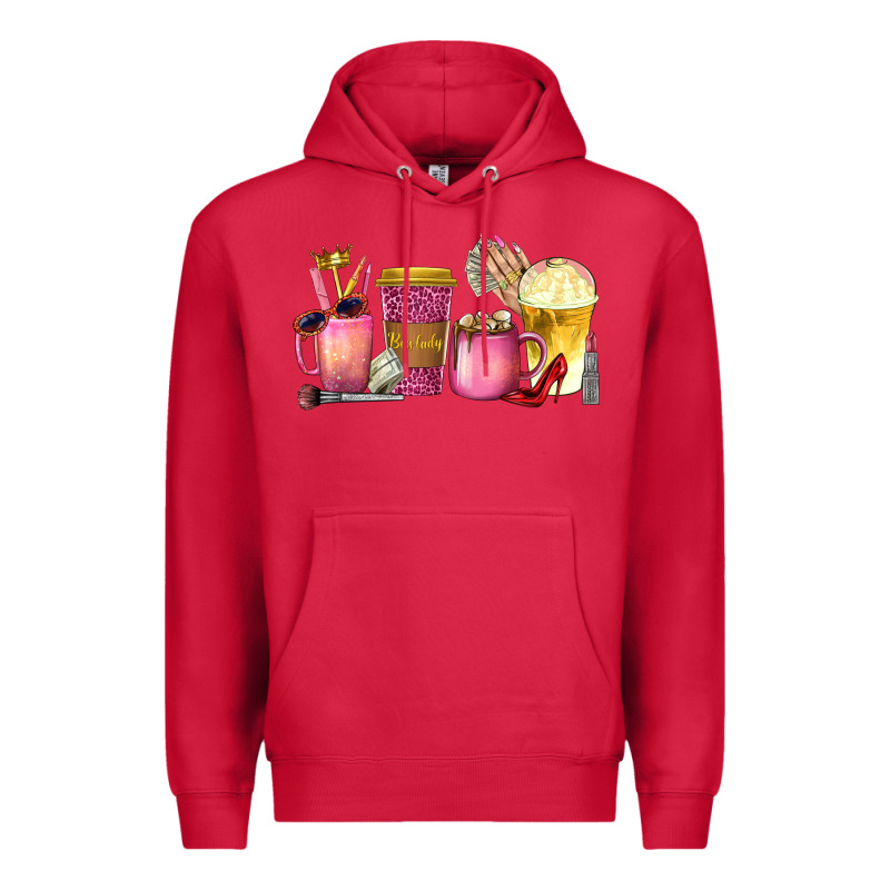 Boss Lady Coffee Cups With Money Premium Hoodie by texasbilliewilder | Teevron