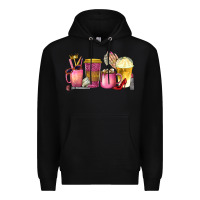 Black boss lady coffee cups with money Premium Hoodie - texasbilliewilder