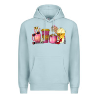 Blue Mist boss lady coffee cups with money Premium Hoodie - texasbilliewilder