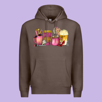 Boss Lady Coffee Cups With Money Premium Hoodie Designed By Texasbilliewilder