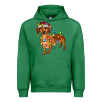 Emerald Dachshund Christmas Lights Urban Hoodie - RanaPortraitStore