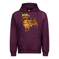 Mauve Wine Dachshund Christmas Lights Urban Hoodie - RanaPortraitStore