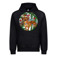 Black Dachshund Christmas Tree Urban Hoodie - RanaPortraitStore