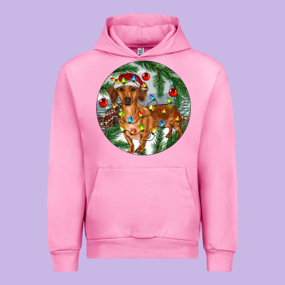 Dachshund Christmas Tree Urban Hoodie Designed By Ranaportraitstore