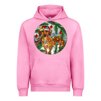 Fuchsia Pink Dachshund Christmas Tree Urban Hoodie - RanaPortraitStore