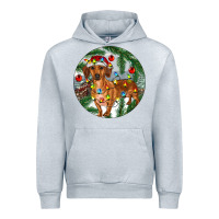 Heather Grey Dachshund Christmas Tree Urban Hoodie - RanaPortraitStore