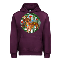 Mauve Wine Dachshund Christmas Tree Urban Hoodie - RanaPortraitStore