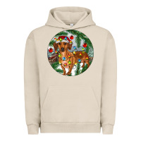 Pigment French Oak Dachshund Christmas Tree Urban Hoodie - RanaPortraitStore