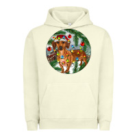 Pigment Pistachio Dachshund Christmas Tree Urban Hoodie - RanaPortraitStore