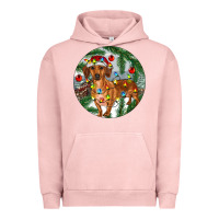 Pigment Salmon Dachshund Christmas Tree Urban Hoodie - RanaPortraitStore