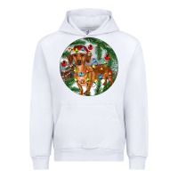 White Dachshund Christmas Tree Urban Hoodie - RanaPortraitStore
