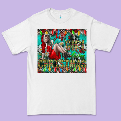 Just A Girl Who Loves Christmas Premium Tee Designed By Cowhidedigitalart
