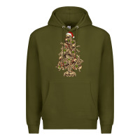 Army Green Skeleton Christmas Tree Premium Hoodie - RanaPortraitStore