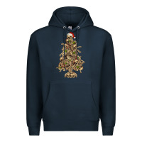 Navy Skeleton Christmas Tree Premium Hoodie - RanaPortraitStore