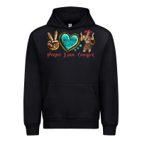 Black peace love cowgirl Urban Hoodie - texasbilliewilder