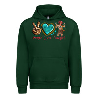 Forest Green peace love cowgirl Urban Hoodie - texasbilliewilder