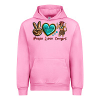 Fuchsia Pink peace love cowgirl Urban Hoodie - texasbilliewilder