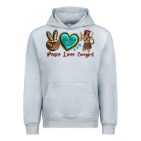 Heather Grey peace love cowgirl Urban Hoodie - texasbilliewilder
